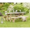 Zest 4 Leisure Rebecca Wooden Table & 2 Bench Set