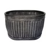 Woodlodge 51cm Rustic Pewter Ribbed Trough -Gardenia Shop 5021346490572
