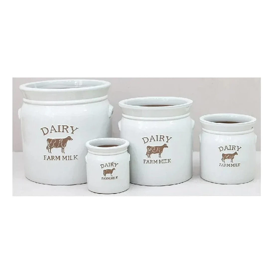 Woodlodge 30cm White Wash Dairy Milk Churn Pot 3 Woodlodge 30cm White Wash Dairy Milk Churn Pot