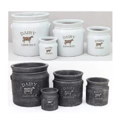 Woodlodge 30cm White Wash Dairy Milk Churn Pot 5 Woodlodge 30cm White Wash Dairy Milk Churn Pot -Gardenia Shop 5021346525946