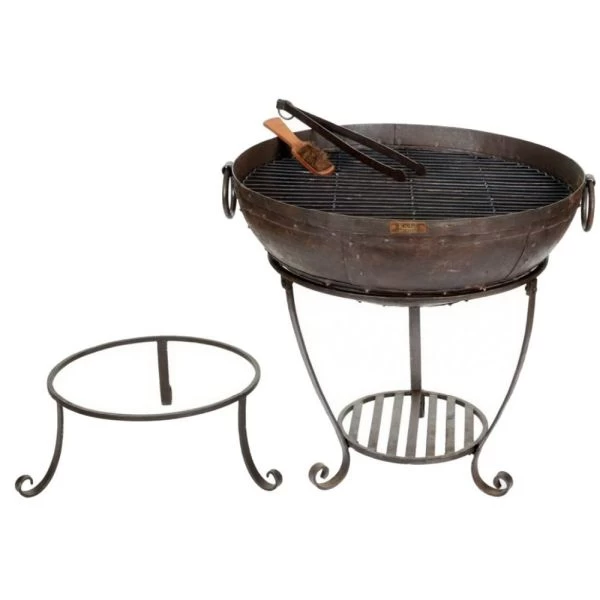 Kadai 80cm Recycled Firebowl With High & Low Stands 3 Kadai 80cm Recycled Firebowl With High & Low Stands