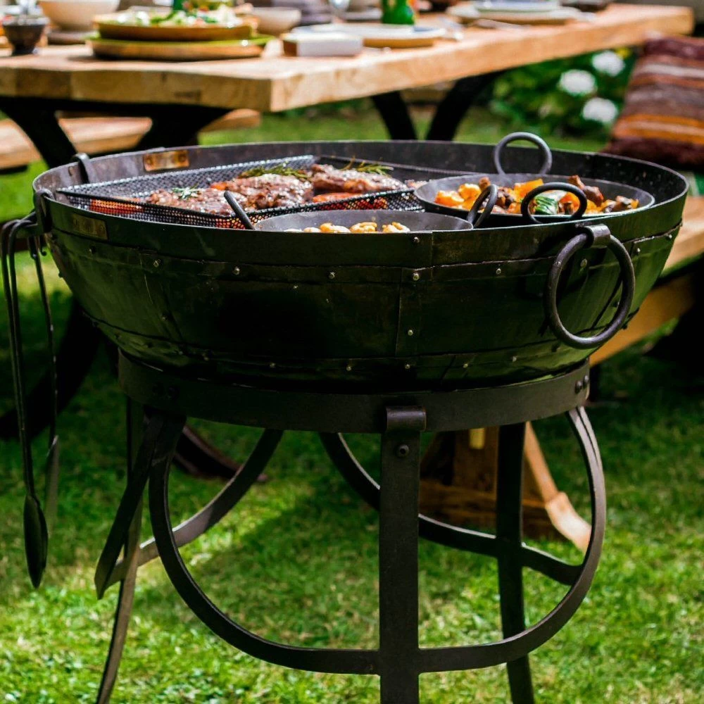 Kadai 80cm Recycled Firebowl With High & Low Stands 5 Kadai 80cm Recycled Firebowl With High & Low Stands - Image 3