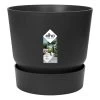 Elho 25cm Living Black Greenville Round Planter -Gardenia Shop 8711904332334 df055e58 a5de 4705 bd95 7ea4a9f988ae