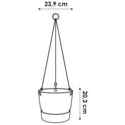 Elho 24cm Leaf Green Greenville Hanging Basket Planter -Gardenia Shop 8711904332440 3