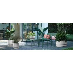 Elho 25cm Living Concrete Greenville Round Planter -Gardenia Shop 8711904345716 4