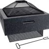Koopman 52cm Square Firebowl With BBQ Rack 2 Koopman 52cm Square Firebowl With BBQ Rack -Gardenia Shop 8719987388835